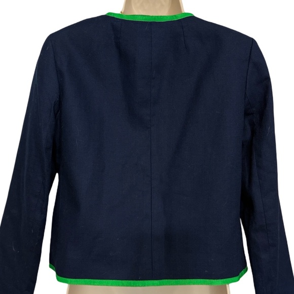 NWT J. Crew Navy Tipped Lady Jacket in Basketweave - Picture 6 of 6